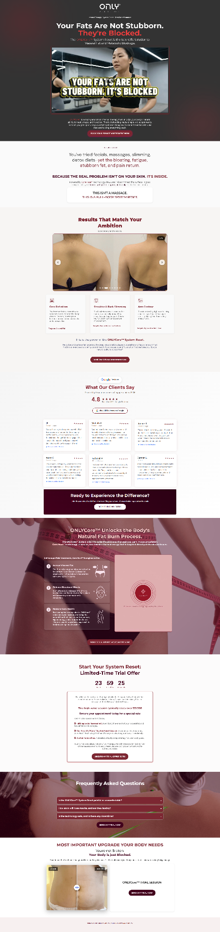 OnlyAesthetics — Core website preview