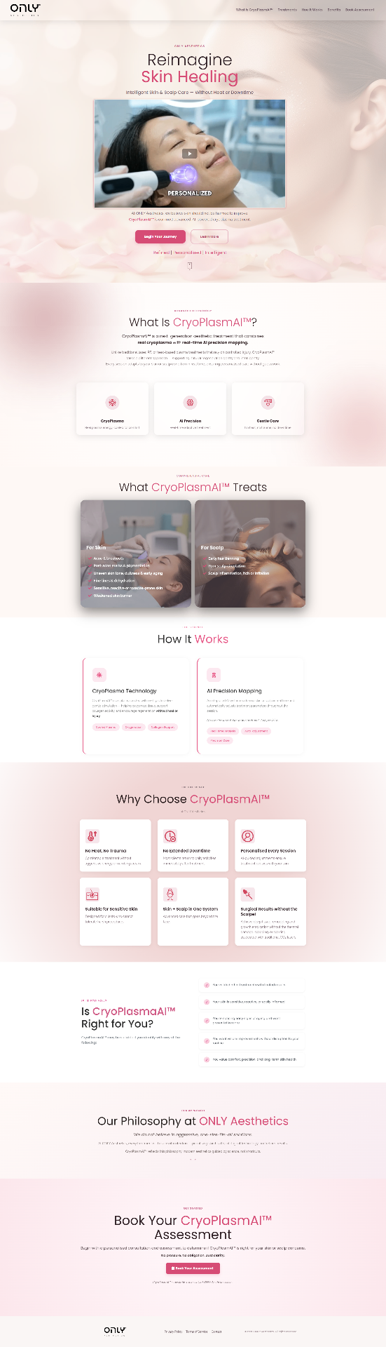 OnlyAesthetics — Cryo website preview